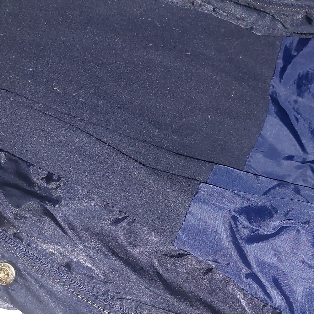 Gap Kids Navy Down Puffer Coat with Faux Fur Hood Size S - Picture 9 of 12